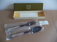 Christofle Orfevre a Paris posate da insalata ebano e lega nuove in scatola 25cm