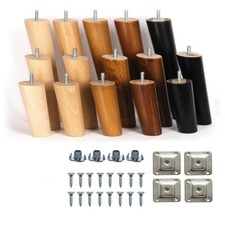 4 x piedi mobili in legno angolati affusolati per sgabello divano petto 5 colori M8 