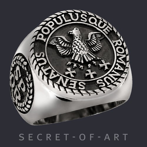 Anello spqr argento 925 - spqr, aquila