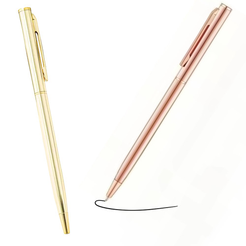 Metal shiny ballpoint pen gift - metal,
