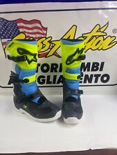 Stivali Moto Cross Enduro Alpinestars Tech 3 Cool Gray Giallo Fluo Cyan tg 44,5-