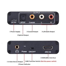 Adattatore convertitore SPDIF coassiale digitale DAC a RCA estrattore audio HDMI ARC