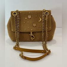 Tracolla Rebecca Minkoff Edie con borchie celesti stelle luna catena cinturino