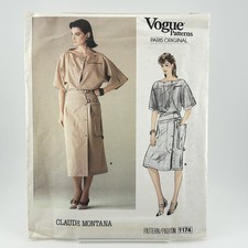 Top e gonna Vogue Paris originale modello Claude Montana 1174 non tagliati FF taglia 12