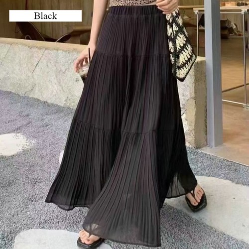 Gonna lunga line chiffon - a-line, in