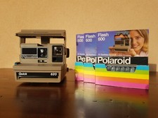 Polaroid Quick 620 Tasto Blu Close-up + 3 flashbar 600 rare!
