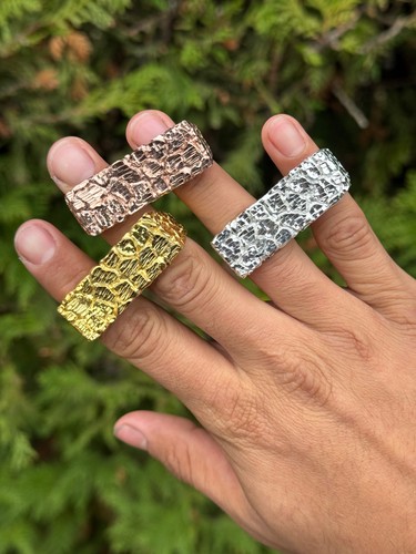 Anello pepita rettangolare - , due
