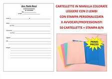 CARTELLE IN MANILLA 2 LEMBI 50 Pz X AVVOCATI PERSONALIZZATE 32CMX25CM VARI COLOR