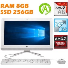 PC COMPUTER AIO ALL IN ONE HP 24" FULL HD AMD A6 8GB 256GB SMARTWORKING DAD W10