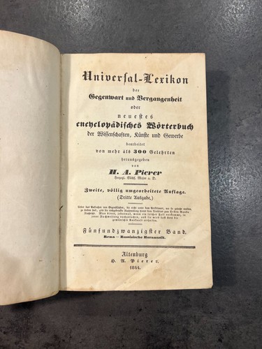 1844 pierer universal lexikon - pierer,