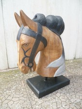 Grande Busto in legno intagliato cavallo