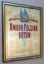 VINTAGE QUADRO SPECCHIO PUBBLICITARIO PUBBLICITA AMARO FELSINA BUTON ITALIA