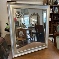 Specchio con cornice argento da parete in legno rettangolare antico vintage 