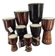8 x Djembe tamburo bongo set merce B 2 scelta bambini 50 cm 40 cm 30 cm 20 cm legno SET01