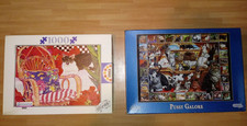 Lot 4 puzzle jigsaw 1000 pz Ravensburger MB Cats, National Geographic Tree Frog
