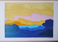 Litografia ARTE Moderna astratta Terra E Cielo COLORI DOMENICO CANTATORE