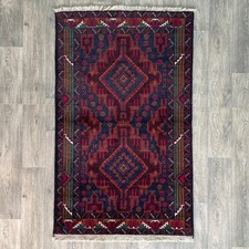 Tappeto afgano 168 x 99 cm vintage fatto a mano Baluchi vecchio tappeto nomade orientale lana