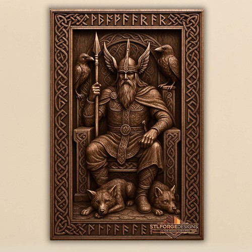 Odin throne ravens wolves - throne,