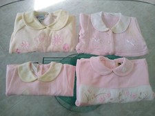 Lotto abbigliamento neonato tutine da 0 a 6 mesi bimba rosa ciniglia cotone 