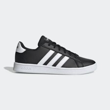 SCARPE ADIDAS DONNA GRAND COURT EF0102 NERO BIANCO ORIGINALI PELLE SNEAKER