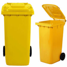 Bidone carrellato giallo per