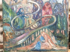 Bellissimo Olio Tela Pittura