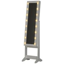 ARMADIO PORTAGIOIE CON SPECCHIO REGOLABILE E LUCI LED BIANCO 36X30X136 CM