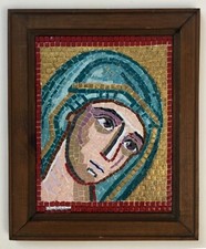 Icona Vergine Maria Smalti mosaico cornice in legno [AH1213]