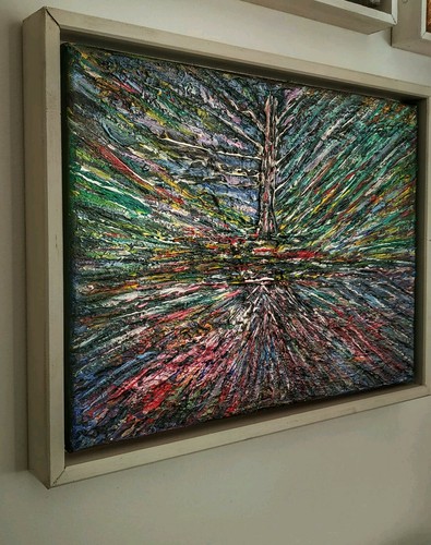 Quadro astratto dipinto mano - quadro, a