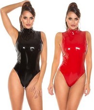 Body donna collo alto wetlook