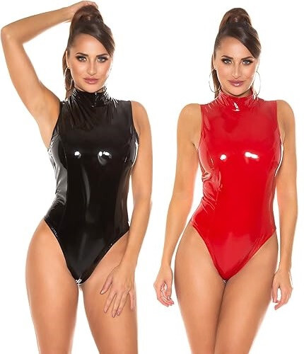 Body donna highcollar wetlook - body,