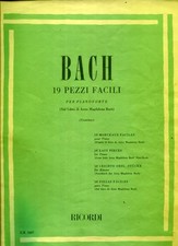 BACH-19 PEZZI FACILI PER PIANOFORTE (Canino)-1984 RICORDI E.R. 2687 -MILANO