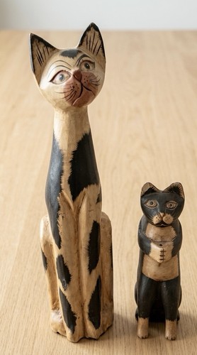 Coppia gatti legno - coppia,