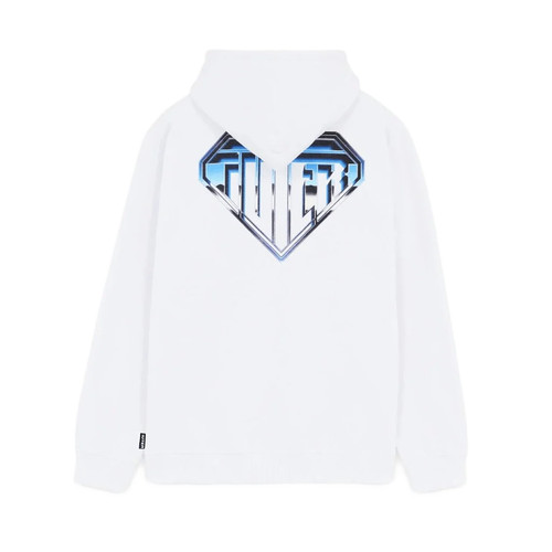 Felpa iuter metal logo white - felpa,