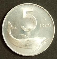 5 LIRE DELFINO DAL 1951 AL