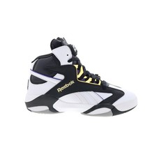 Scarpe da basket sportive Reebok Shaq Attaq da uomo in pelle bianca con lacci