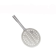 PALA PIZZA FORATA TONDA ROTONDA D.19 cm ACCIAIO INOX SENZA MANICO FORNO PANE 