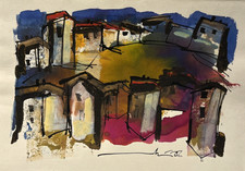 Riccio disegno guazzo carta