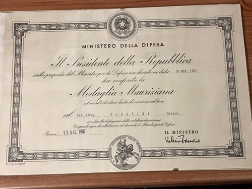 Diploma medaglia mauriziana - medaglia,