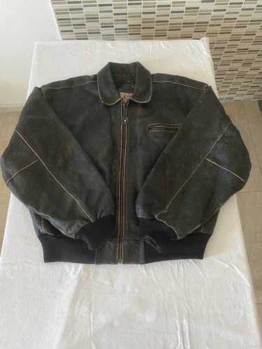 Men vintage black leather - men's,