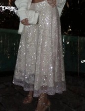Gonna midi con paillettes zara - con,