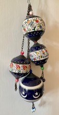 3 Palle da appendere, porcellana tradizionale turca fatta/dipinta a mano Kutahya