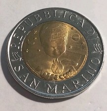 REPUBBLICA SAN MARINO MONETA BIMETALLICA 500 LIRE 1998 CHIMICA KM#383 UNC FDC