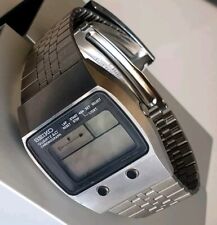 VINTAGE 1980  Quarzo Seiko LCD M159-5059 Massiccio Inox Ottimo Nos New