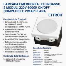 Lampada Emergenza LED Incasso