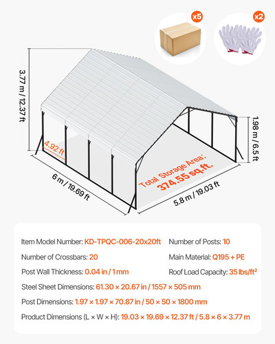 Vevor tenda garage - vevor,