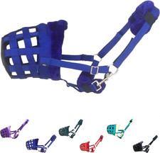 Capezza per Museruola Da Pascolo Imbottita in Pile Di Visone Traspirante (Blu Re