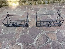 Coppia Balconiere 2 FIORIERE DA BALCONE IN FERRO BATTUTO CON GANCI RINGHIERA