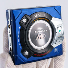 Sharp MD-ST601-A Lettore MiniDisc Blu 40 secondi shock [DEMO / GIOCA]