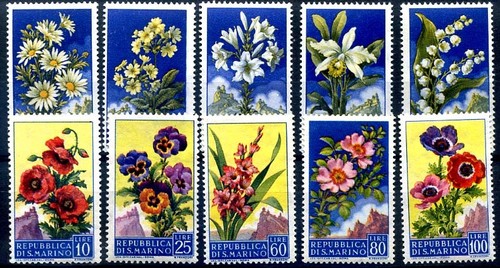 San marino 1957 - 1957, fiori